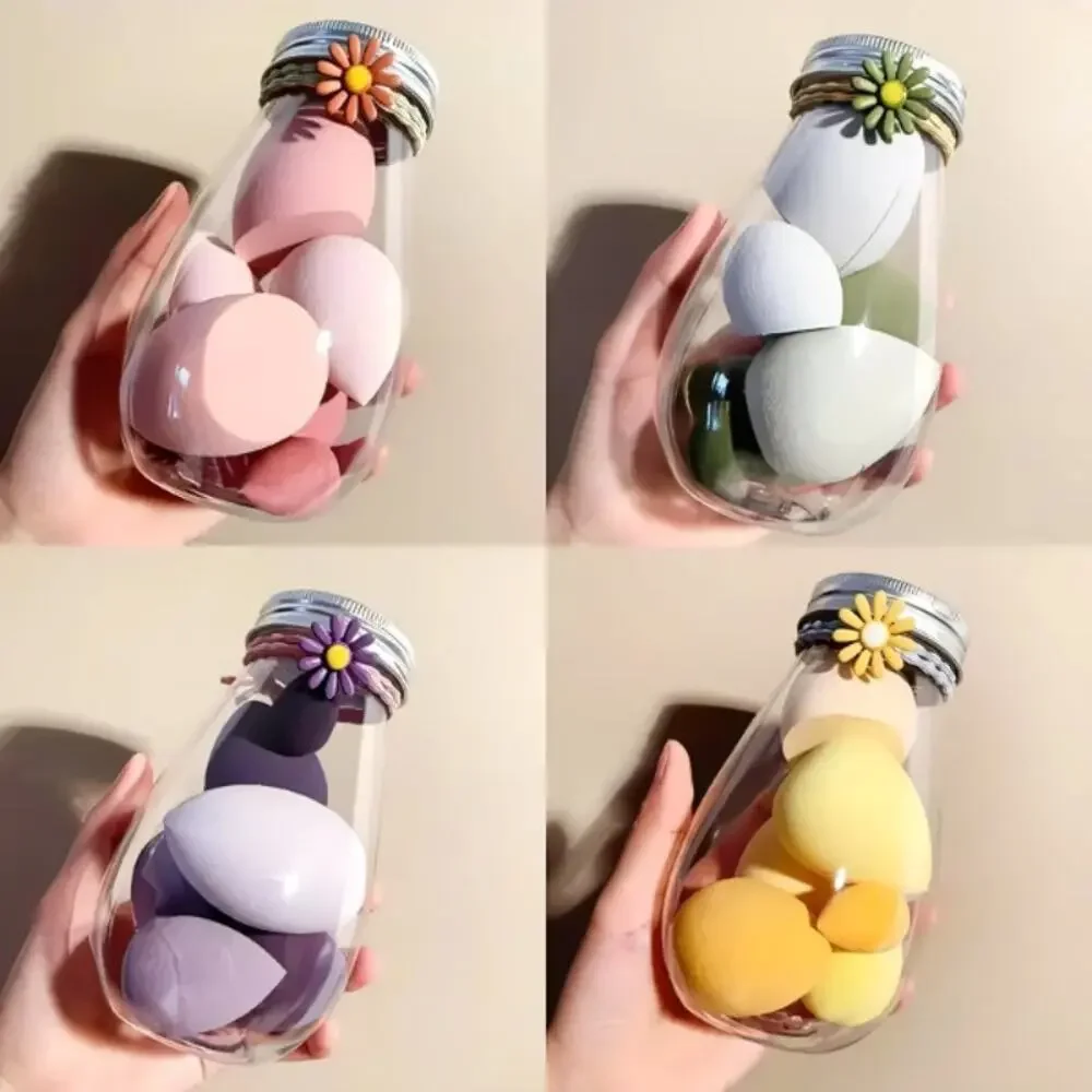 Yellow~~6pcs‎ Soft Teardrop Makeup Sponge in Drift Bottle